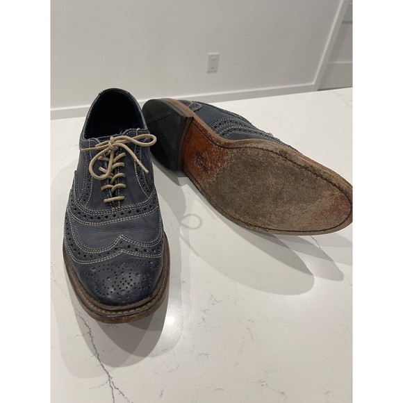 Allen Edmonds Blue Neumok Wingtip Dress Shoes Leather   8.5D US